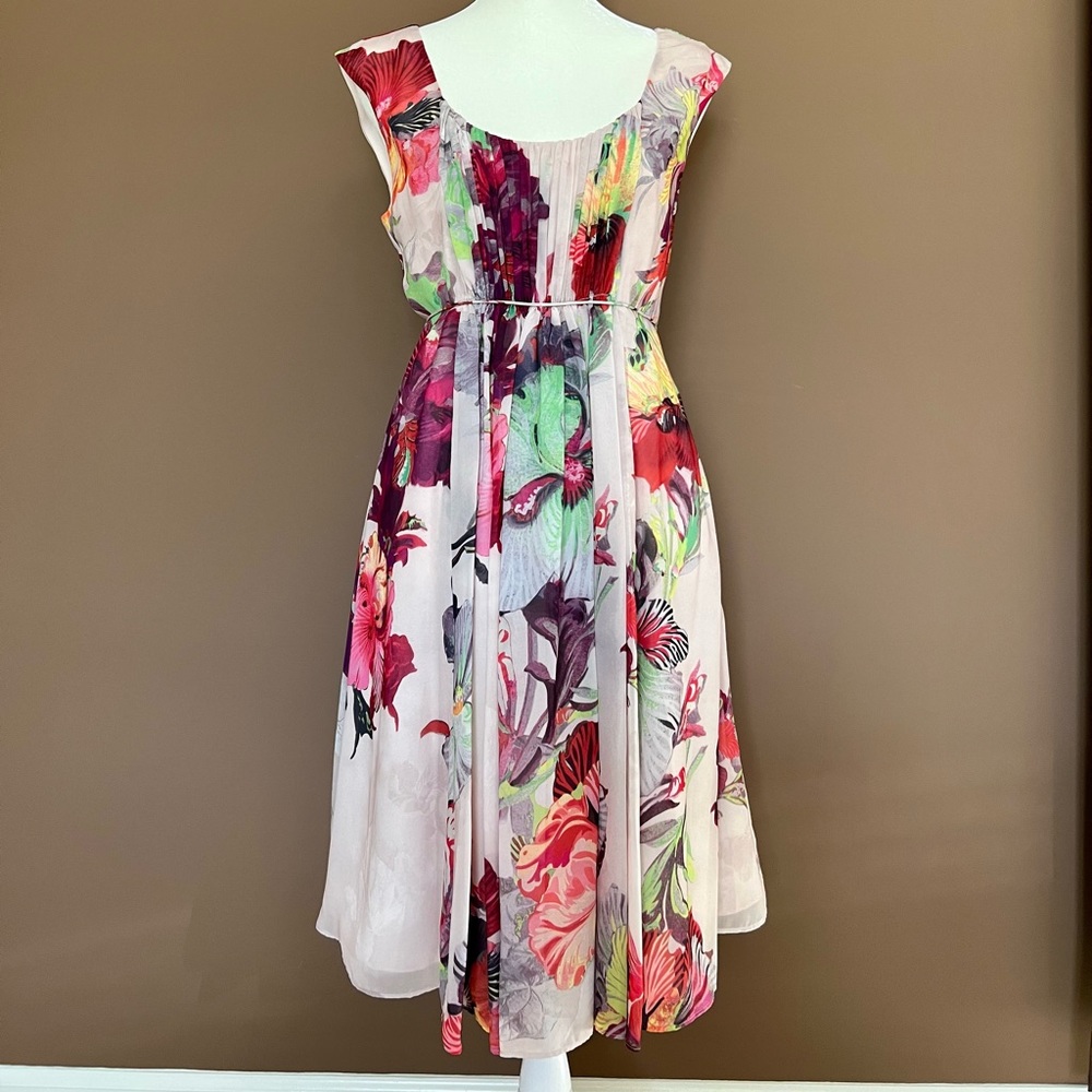 Ted Baker Treasured Orchid pink floral print full skirt dress. Ted Baker Size 1.